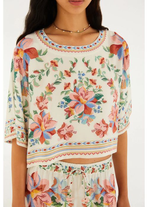 Tshirt Cropped Brisa Serena Estampado - LUCIELENA LARA