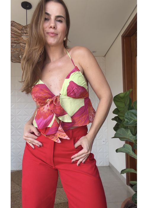 Blusa Lirio Tropical Estampado - LUCIELENA LARA