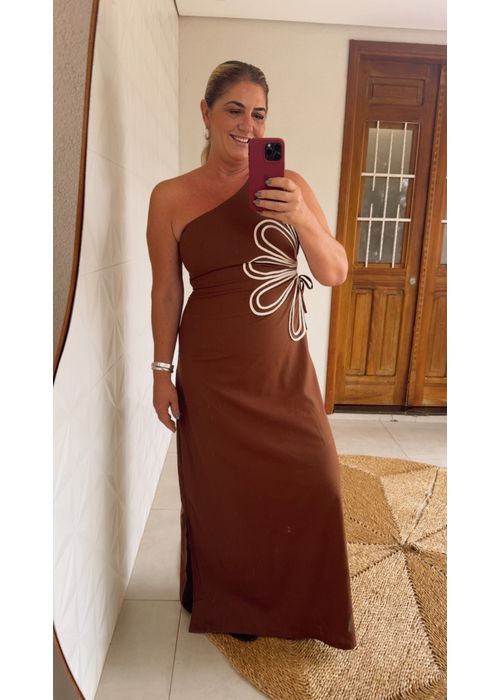 Vestido Longo Sabrina Marrom - LUCIELENA LARA