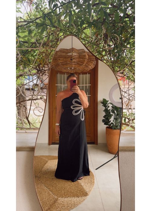 Vestido Longo Sabrina Preto - LUCIELENA LARA