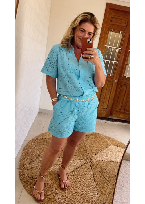 Conjunto Perola Azul Claro - LUCIELENA LARA