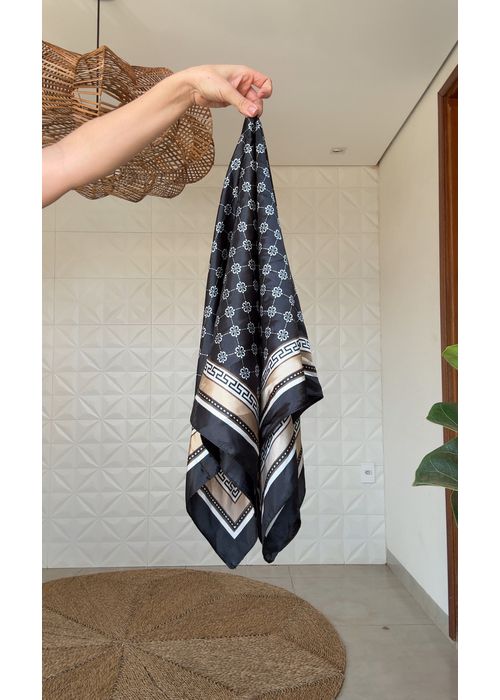 Lenço Estampado Preto - LUCIELENA LARA