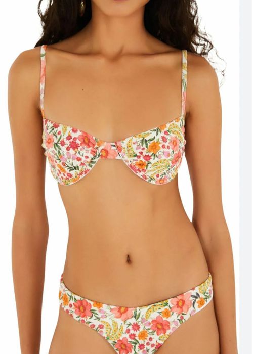 Biquini Meia Taça Banana Flor Estampado - LUCIELENA LARA