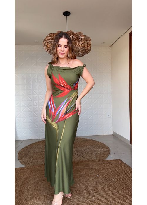 Vestido Longo Maxi Estrelícia Estampado - LUCIELENA LARA