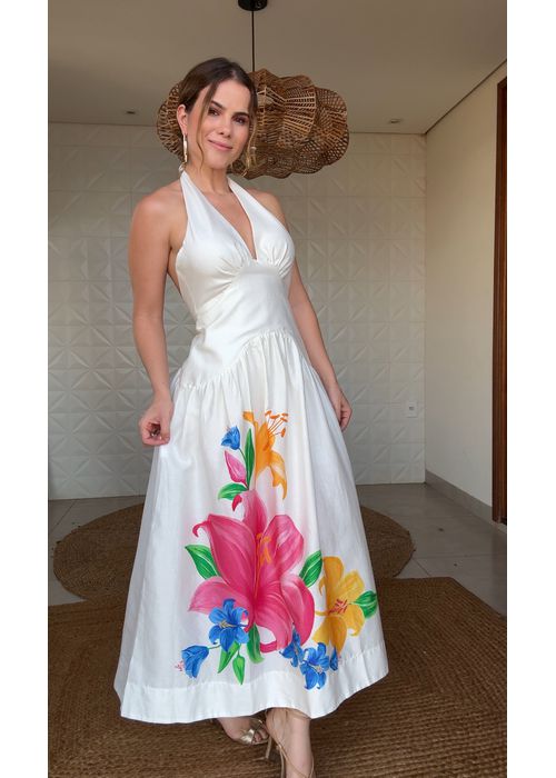 Vestido Cropped Floral Malu Estampado - LUCIELENA LARA