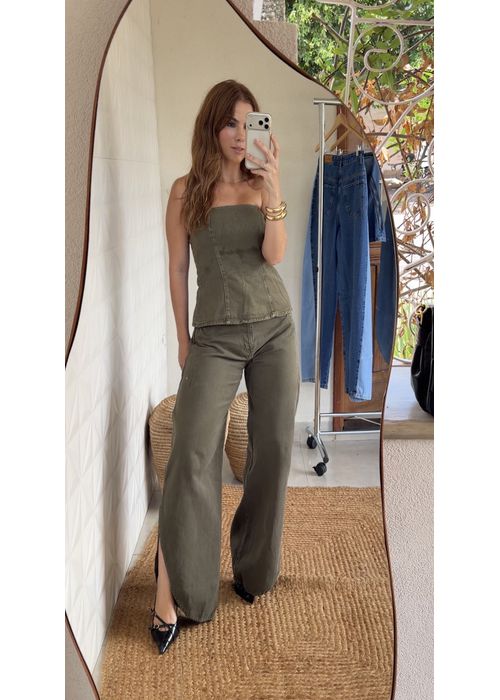 Calça Balloon Contour Verde - LUCIELENA LARA