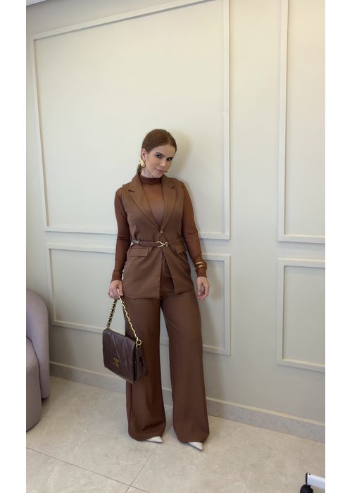 Conjunto Social Carolina Marrom - LUCIELENA LARA