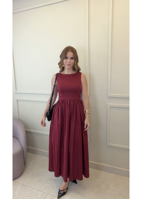 Vestido Longo Sabrina Vinho - LUCIELENA LARA