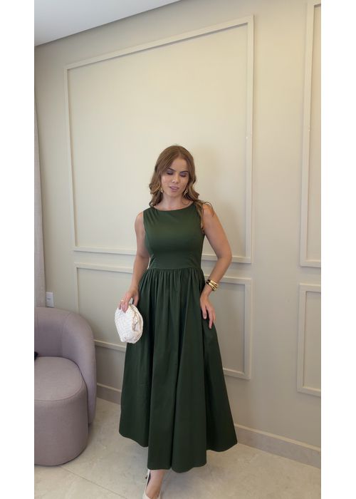 Vestido Longo Sabrina Verde Musgo - LUCIELENA LARA