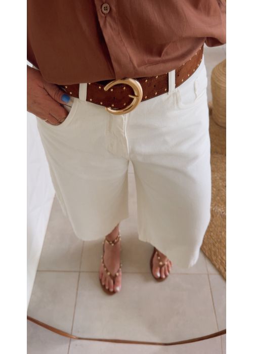 Cinto Couro Suede Marrom - LUCIELENA LARA