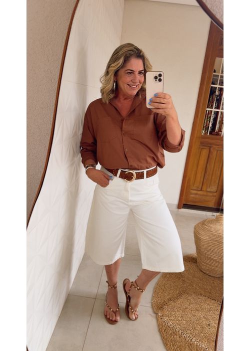 Camisa Penelope Marrom - LUCIELENA LARA