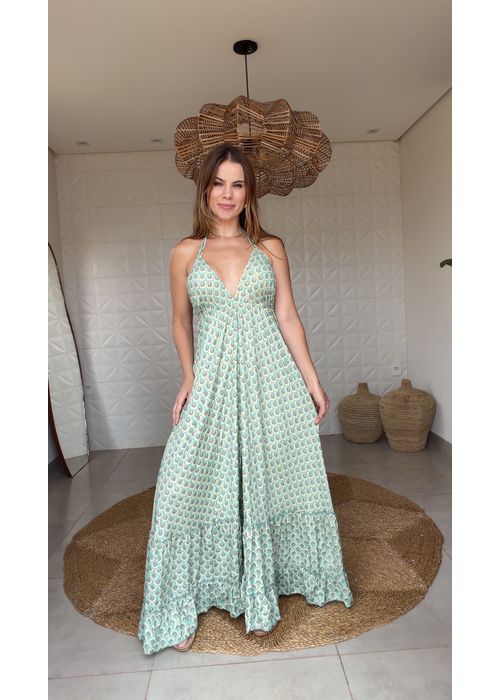 Vestido Samira Verde Água - LUCIELENA LARA