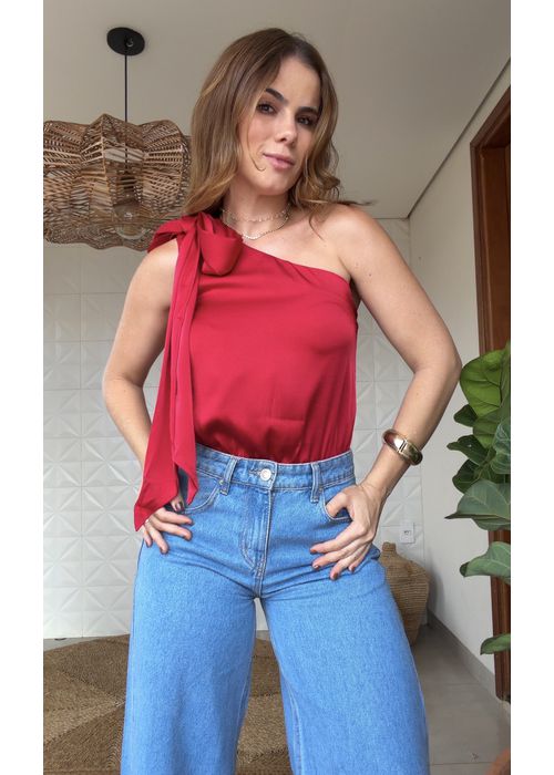 Body Nula Manga Natalya Vermelha - LUCIELENA LARA