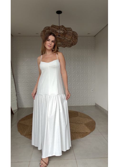 Vestido Alcinhas Off White - LUCIELENA LARA