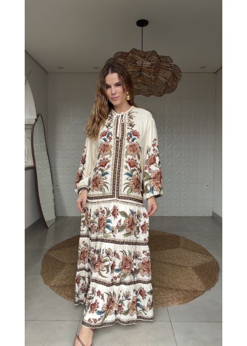 Vestido Cropped Jardim Majestoso Estampado - LUCIELENA LARA