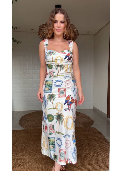 Vestido Tropical Vintage Estampado - LUCIELENA LARA