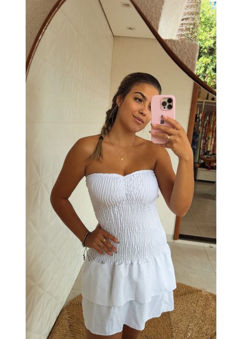 Vestido Curto Isabella Branco - LUCIELENA LARA