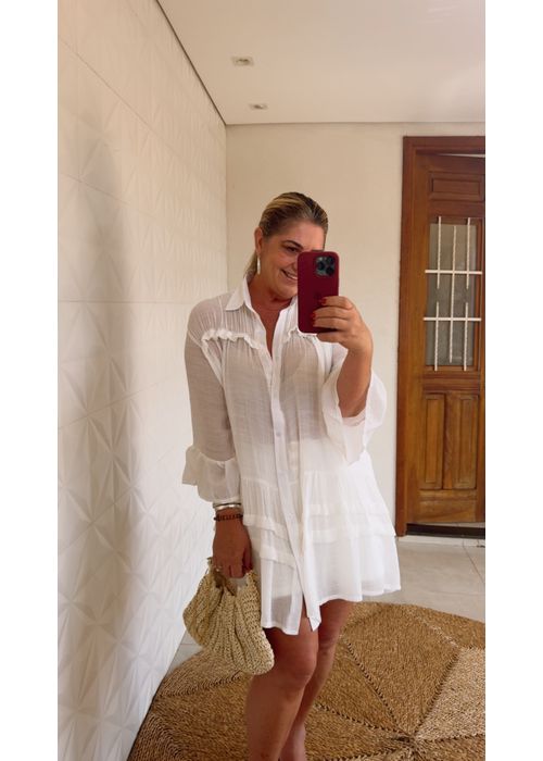 Vestido Liz Saida De Praia Branco - LUCIELENA LARA