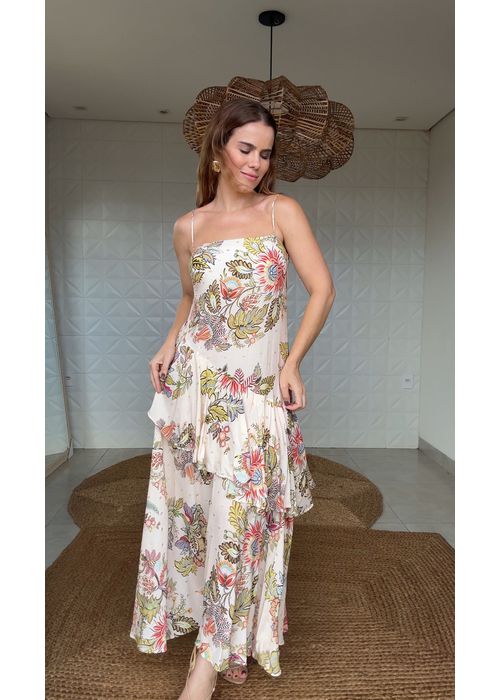 Vestido Longo Floral Raiana Estampado - LUCIELENA LARA