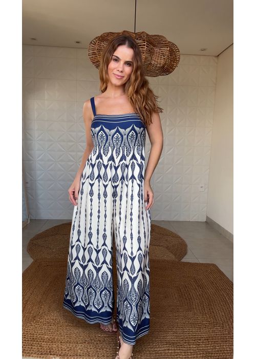 Macacão Peixe Correnteza Estampado - LUCIELENA LARA