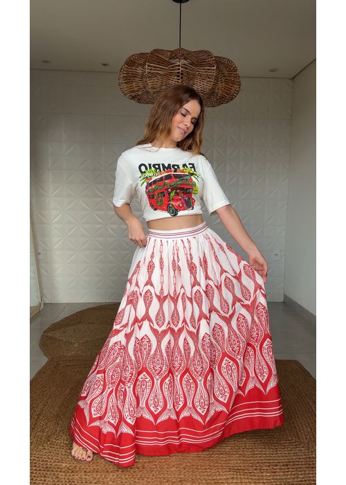 Saia Peixe Correnteza Estampado - LUCIELENA LARA