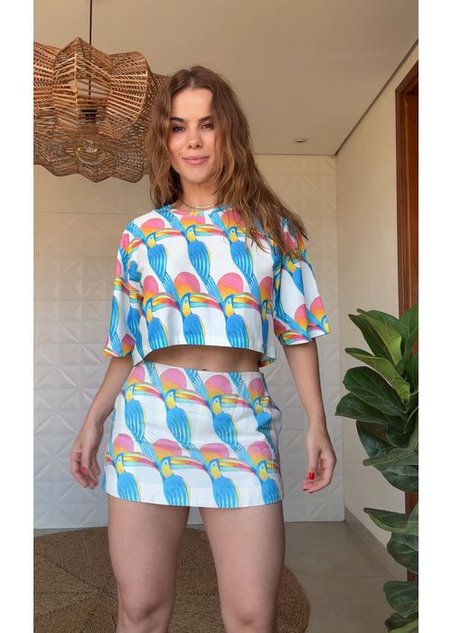 Short Saia Tucanitas Estampado - LUCIELENA LARA
