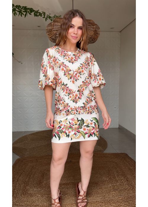 Vestido Tshirt Mg Fofa Floral Mali Estampado - LUCIELENA LARA