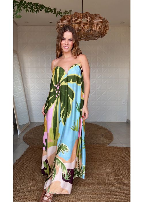 Vestido Aro Jardim Burburinho Estampado - LUCIELENA LARA