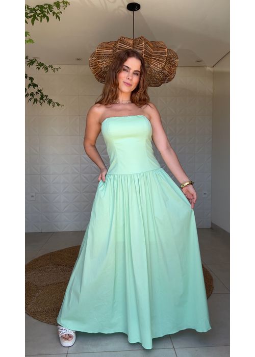 Vestido Geovana Verde Menta - LUCIELENA LARA