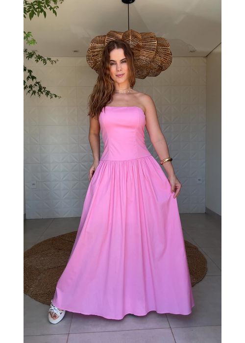 Vestido Geovana Rosa Chiclete - LUCIELENA LARA