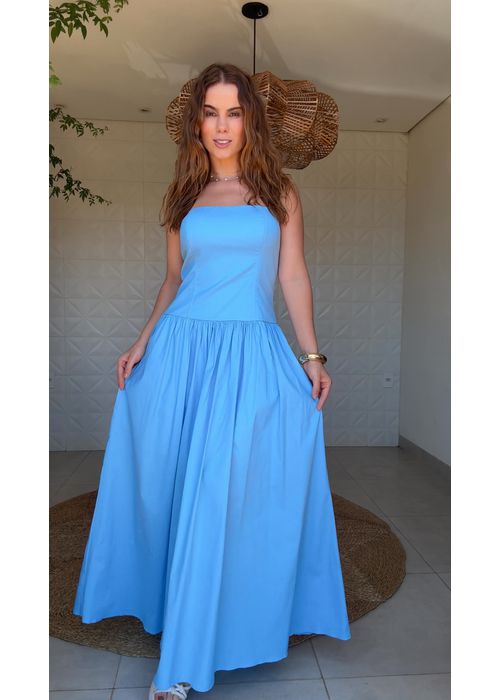 Vestido Geovana Azul - LUCIELENA LARA