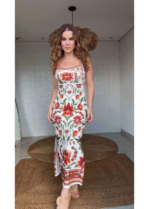 Vestido Midi Natalia Estampado - LUCIELENA LARA