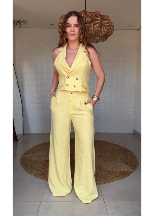 Calça Angelina Amarelo Mantega - LUCIELENA LARA