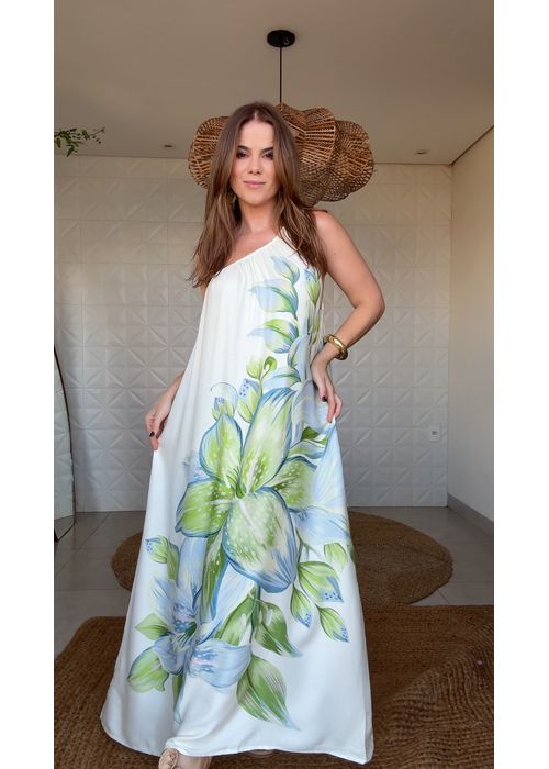 Vestido Longo Lirio Tropical Estampado - LUCIELENA LARA