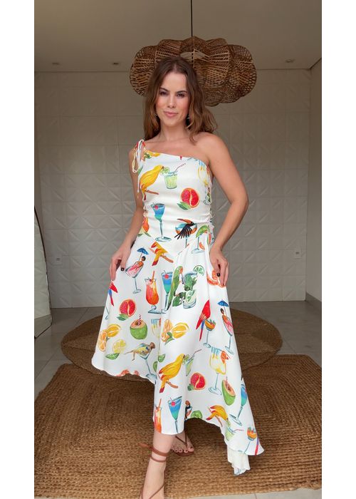 Vestido Alcinha Coquetel Estampado - LUCIELENA LARA