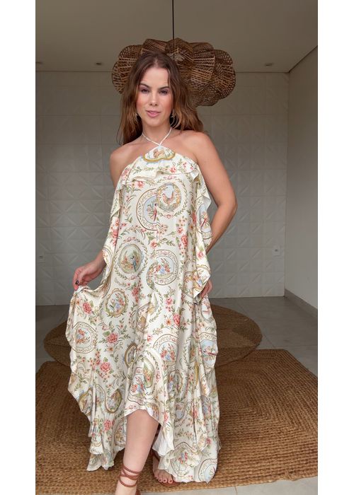 Vestido Frente Unica Relicario Estampado - LUCIELENA LARA