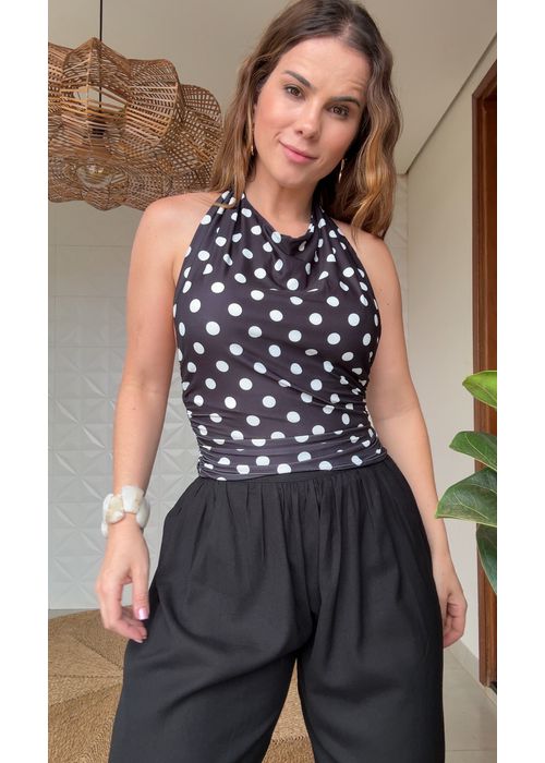Blusa Frente Única Poa - LUCIELENA LARA