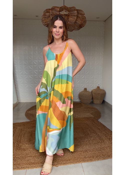Vestido Longo Paisagem Carioca Estampado - LUCIELENA LARA