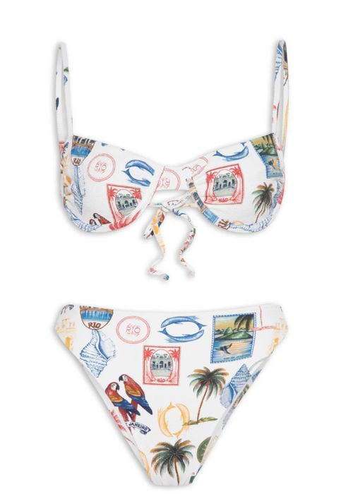 Biquini Hot Pants Tropical Vintage Estampado - LUCIELENA LARA