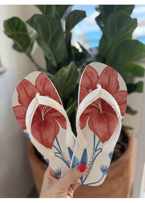 Chinelo Maxi Flor Off White - LUCIELENA LARA