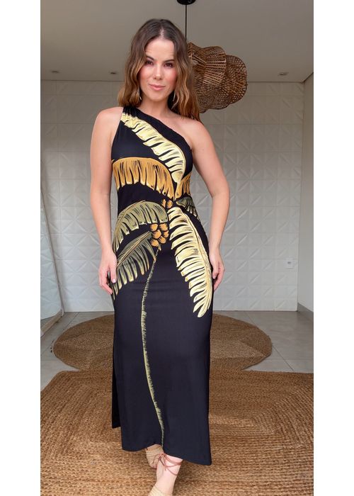 Vestido Ombro Só Itacaré Coqueiro Estampado - LUCIELENA LARA