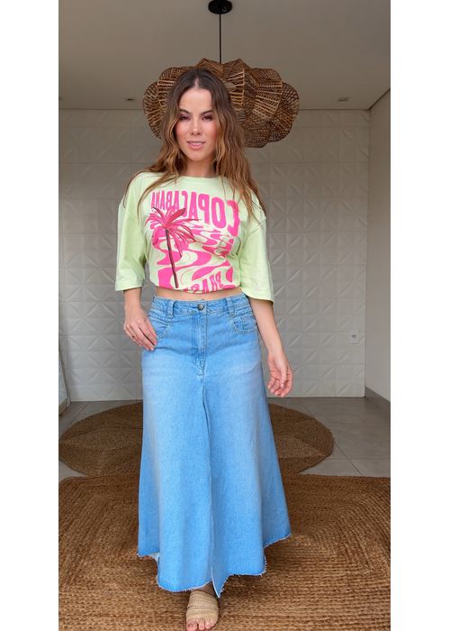 Saia Jeans Cropped Jeans - LUCIELENA LARA