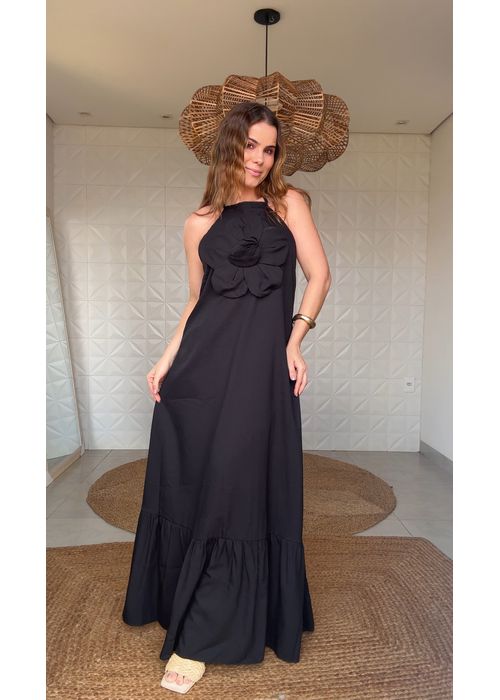 Vestido Longo Lina Preto - LUCIELENA LARA