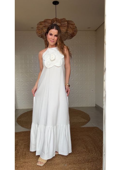 Vestido Longo Lina Branco - LUCIELENA LARA