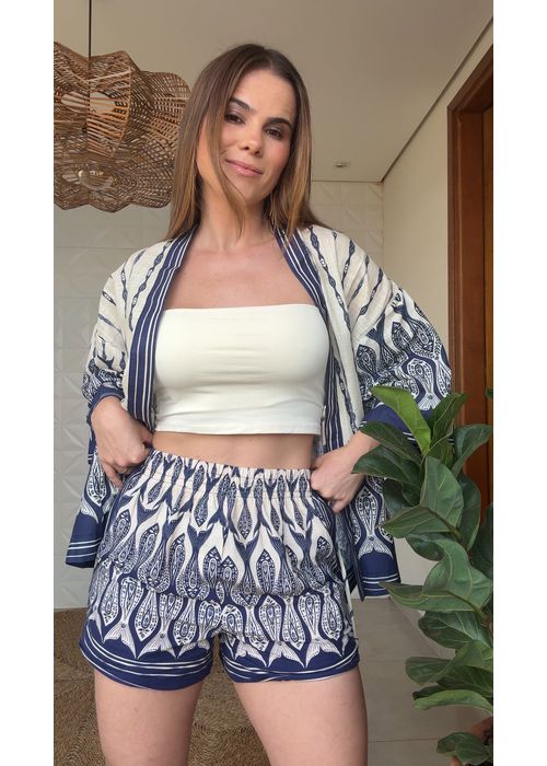 Short Peixe Correnteza Estampado - LUCIELENA LARA