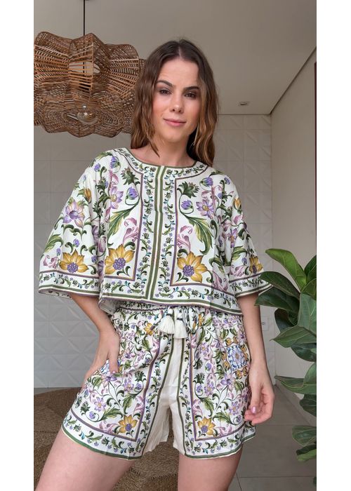 Short Azulejaria Estampado - LUCIELENA LARA