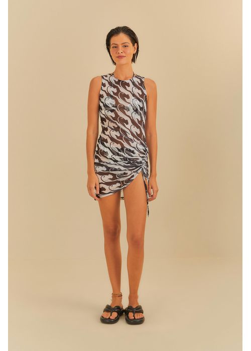 Vestido Tule Panteira Da Noite Estampado - LUCIELENA LARA