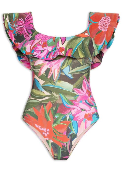 Maiô Babado Jardim De Sonho Estampado - LUCIELENA LARA