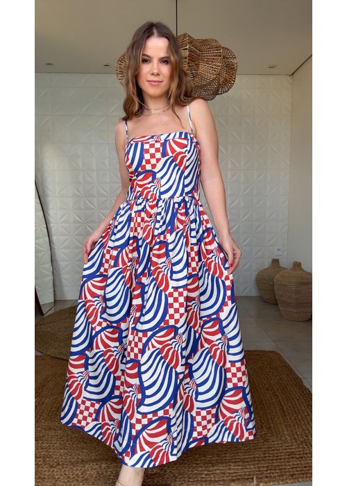 Vestido Cropped Concha Gráfica Estampado - LUCIELENA LARA