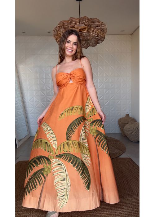 Vestido Itacaré Coqueiro Estampado - LUCIELENA LARA